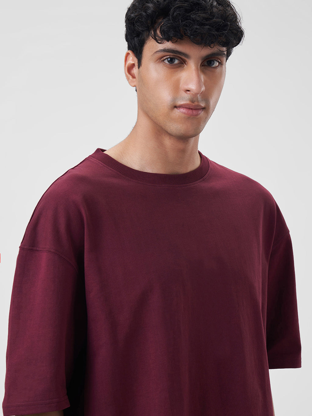 Mens Oversized T Shirt Berry Maroon