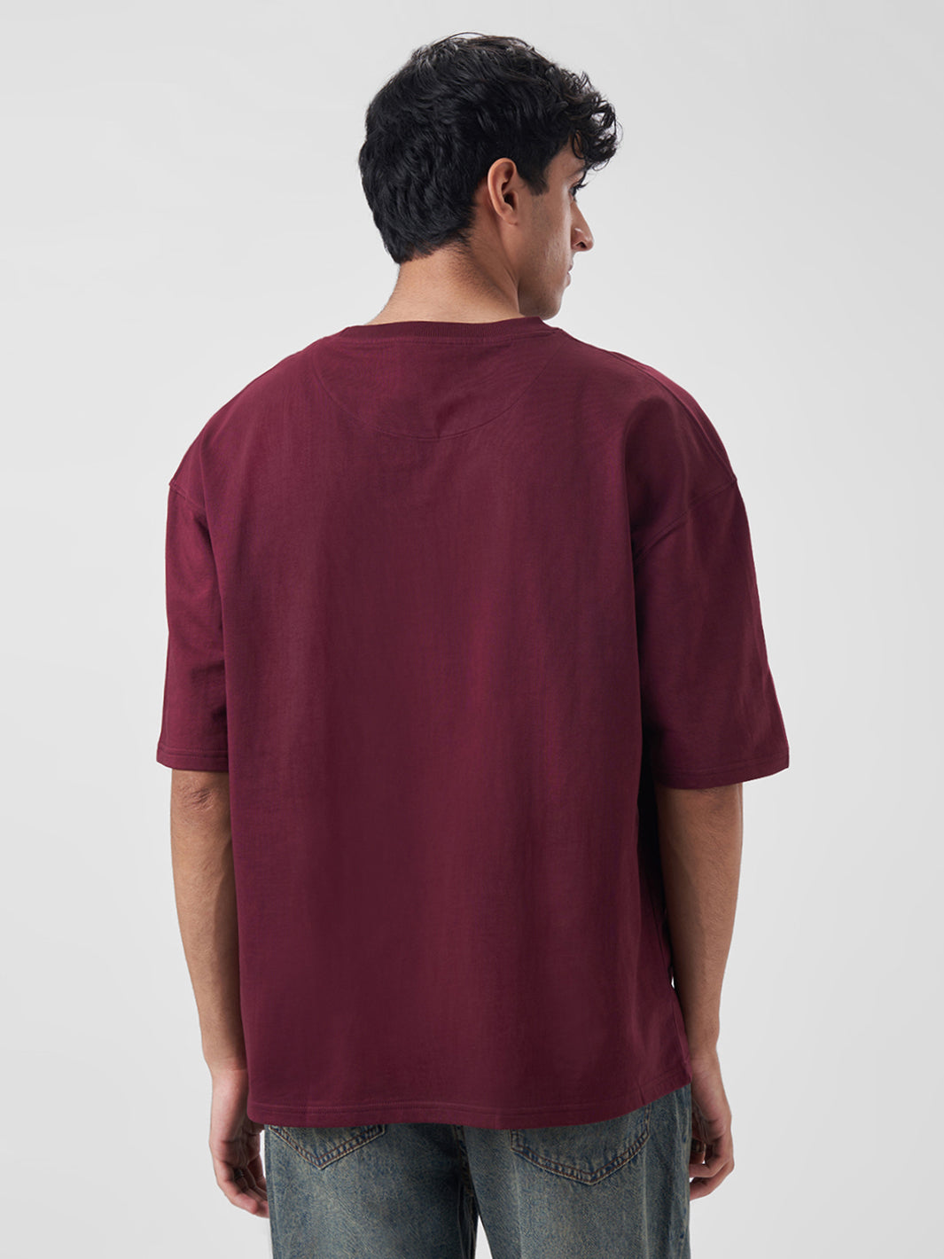 Mens Oversized T Shirt Berry Maroon