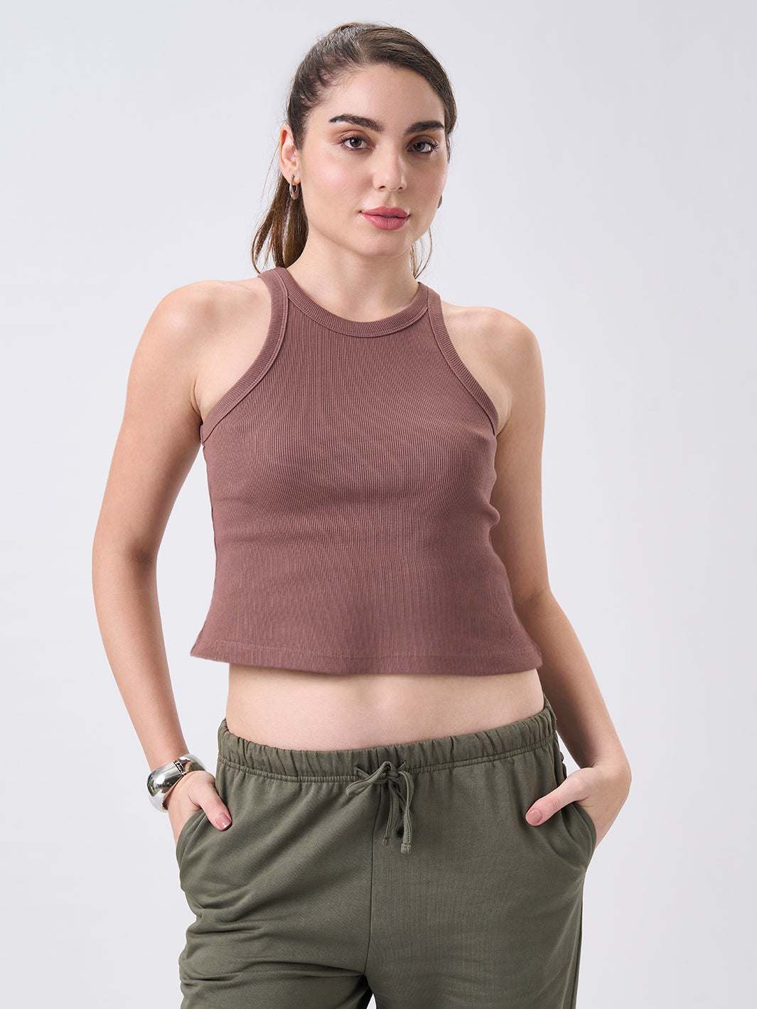 Womens Halter Tank Top Coffee Brew