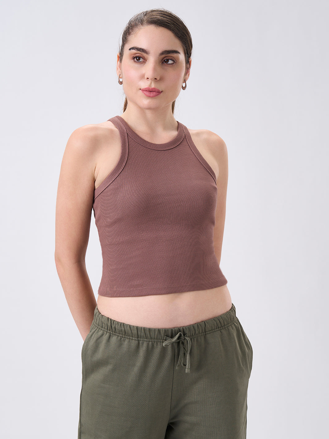 Womens Halter Tank Top Coffee Brew