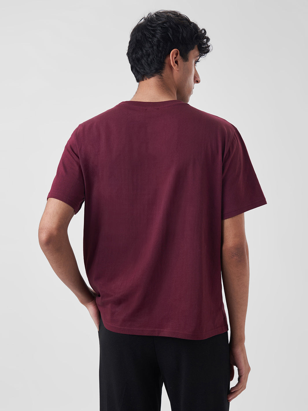 Mens Regular T Shirt Berry Maroon