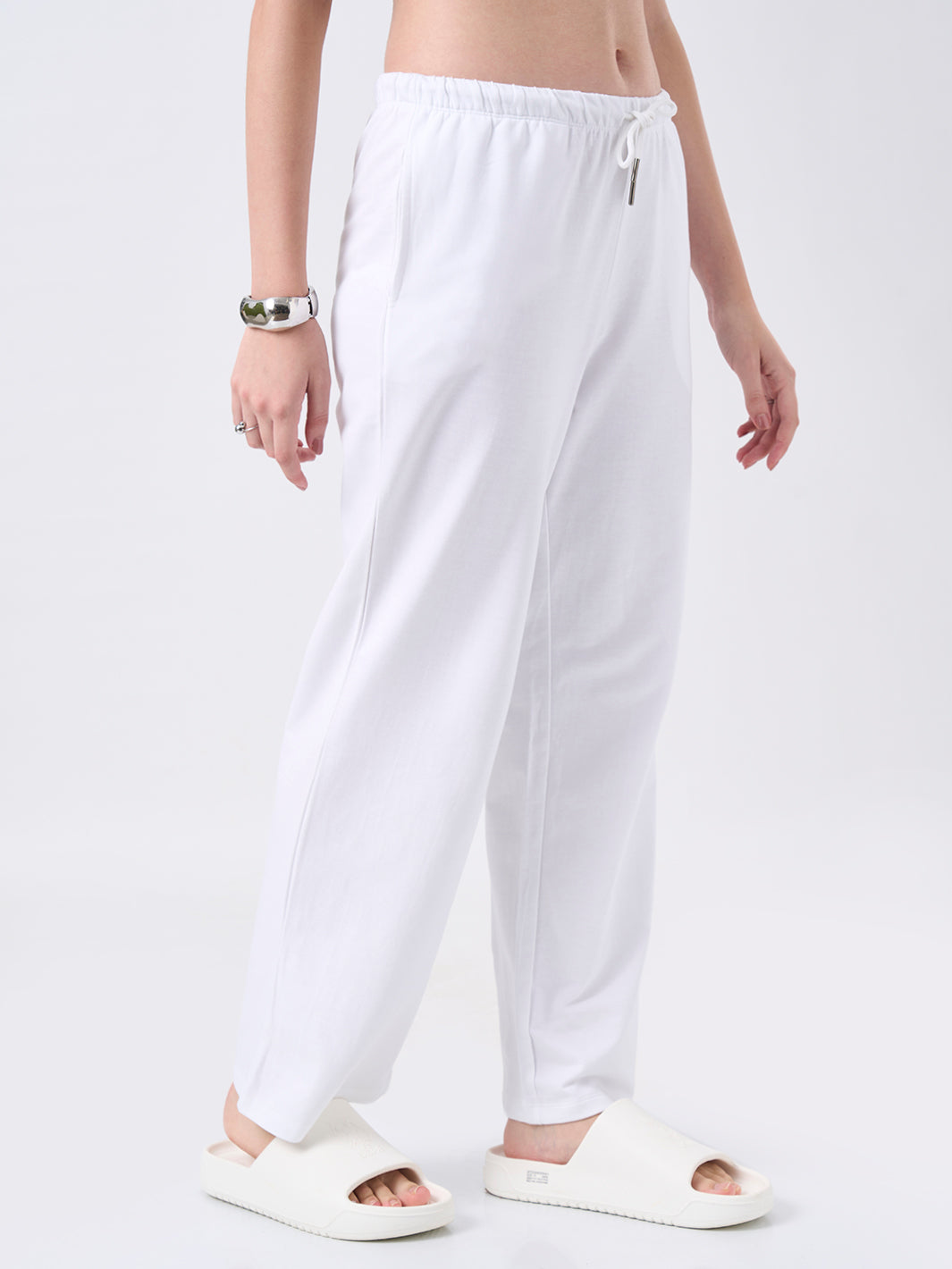 Womens Joggers  Pearl White
