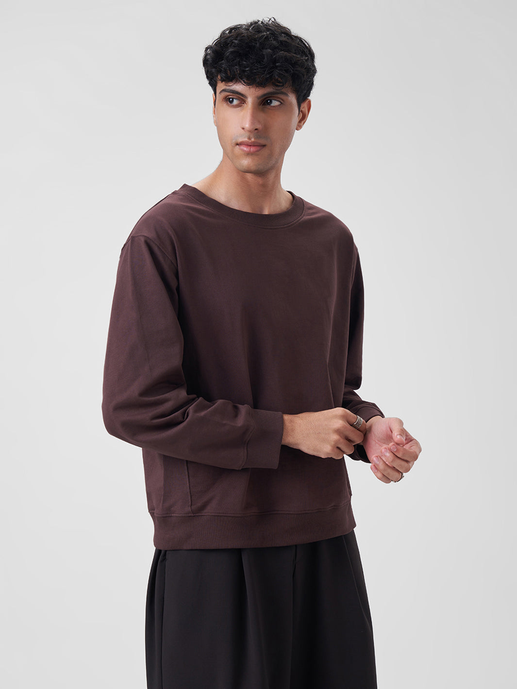 Mens Sweatshirt Cocoa Brown