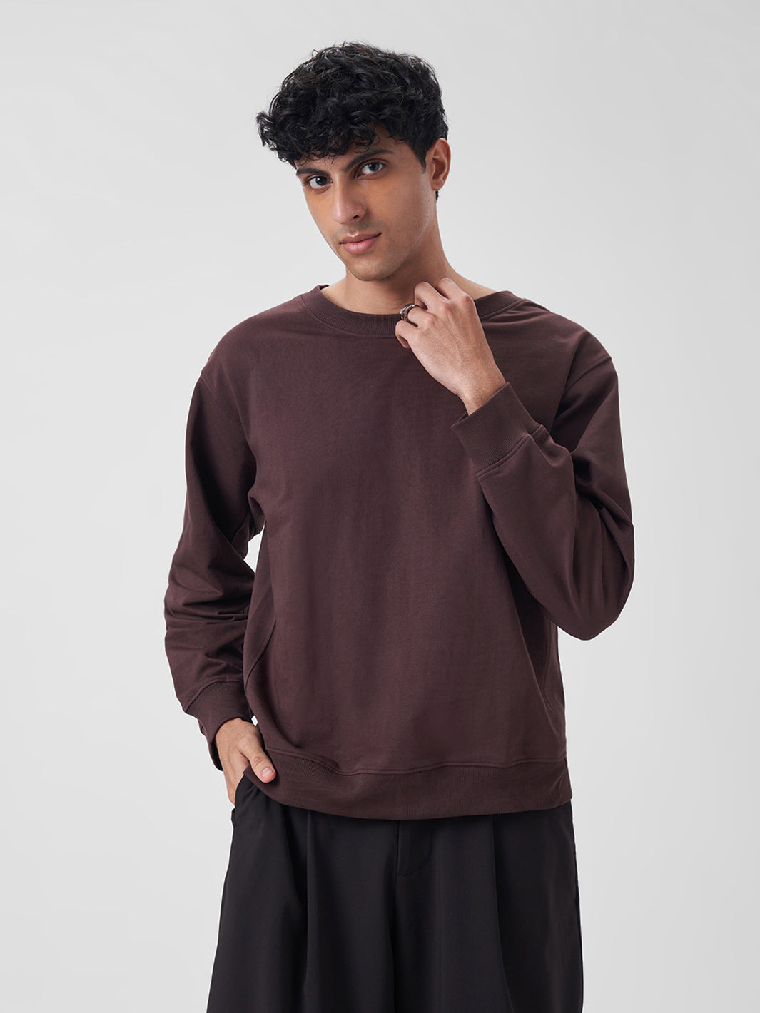 Mens Sweatshirt Cocoa Brown