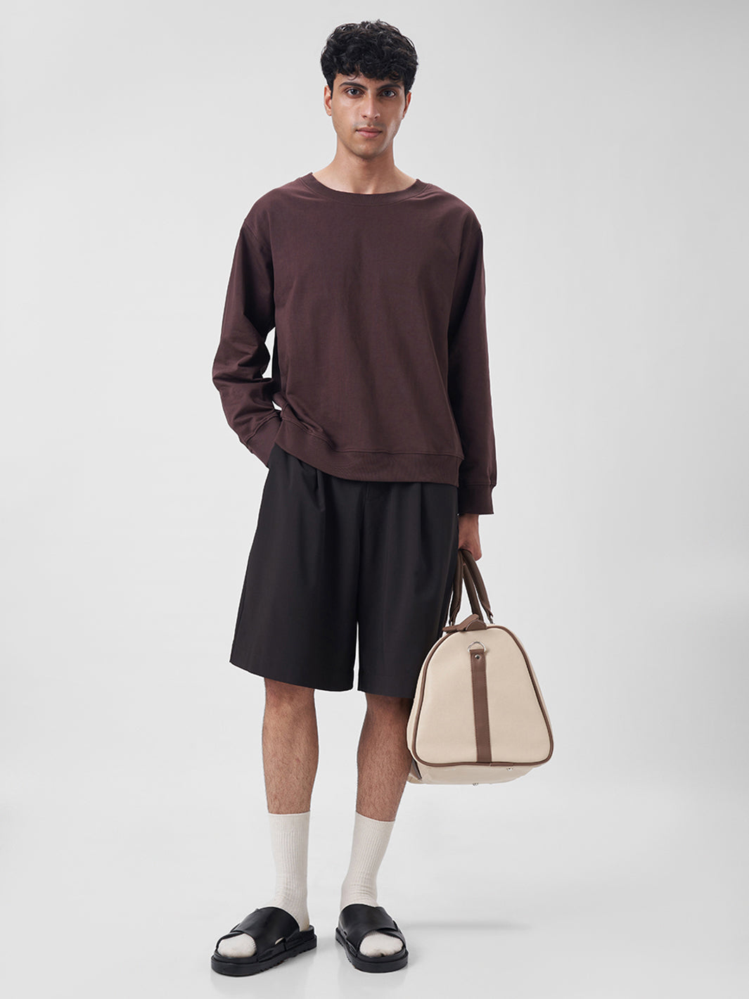 Mens Sweatshirt Cocoa Brown