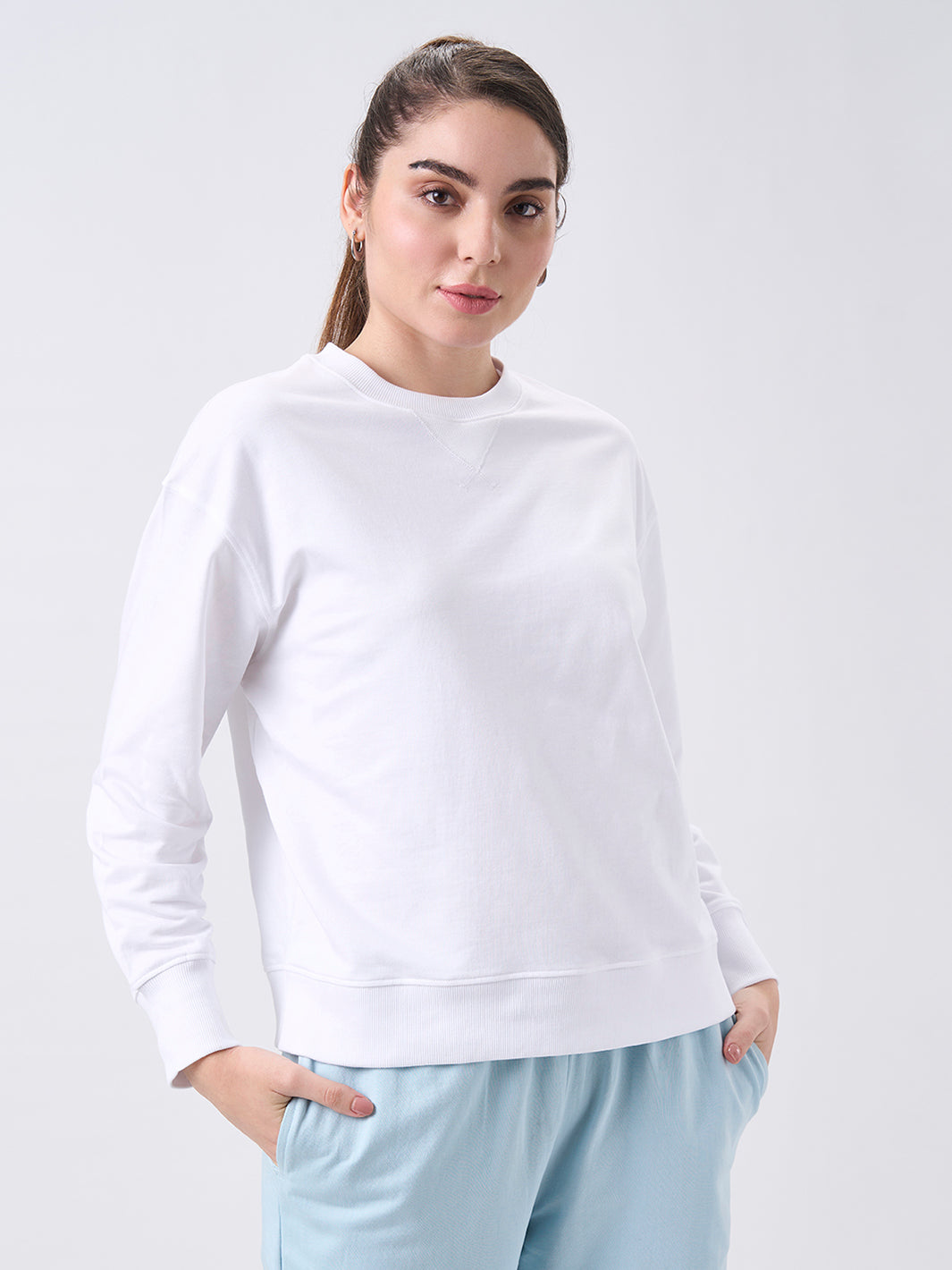 Womens Sweatshirt  Pearl White