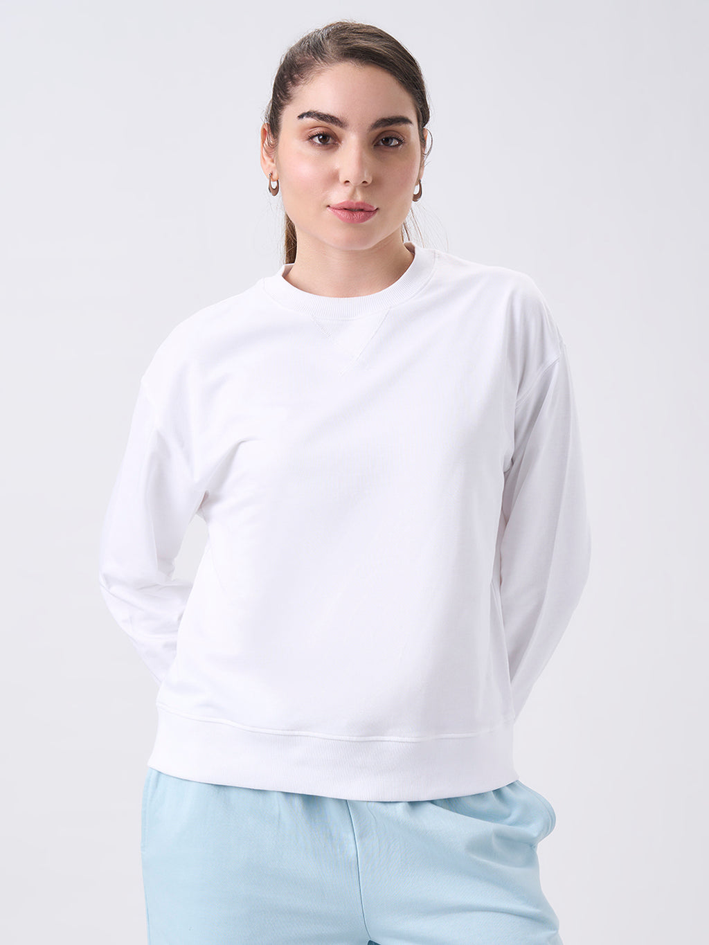 Womens Sweatshirt  Pearl White