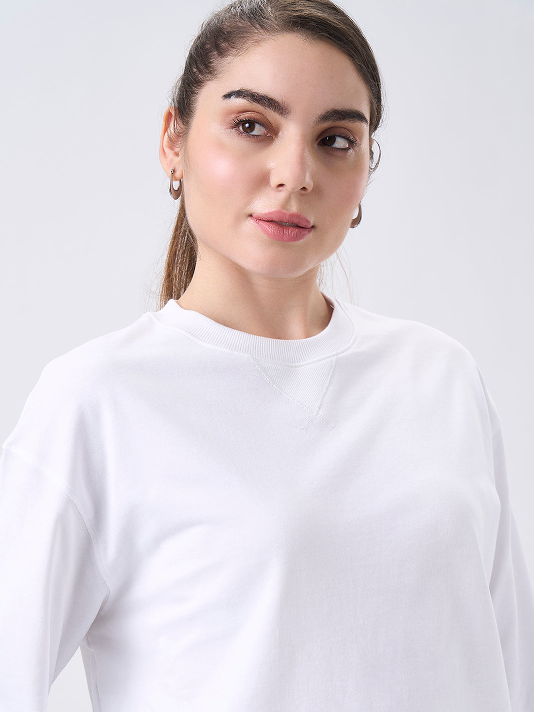 Womens Sweatshirt  Pearl White