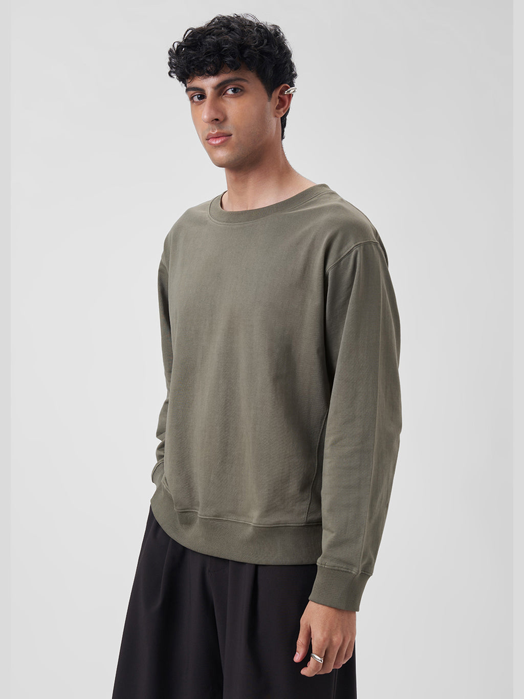 Mens Sweatshirt Dusty Olive