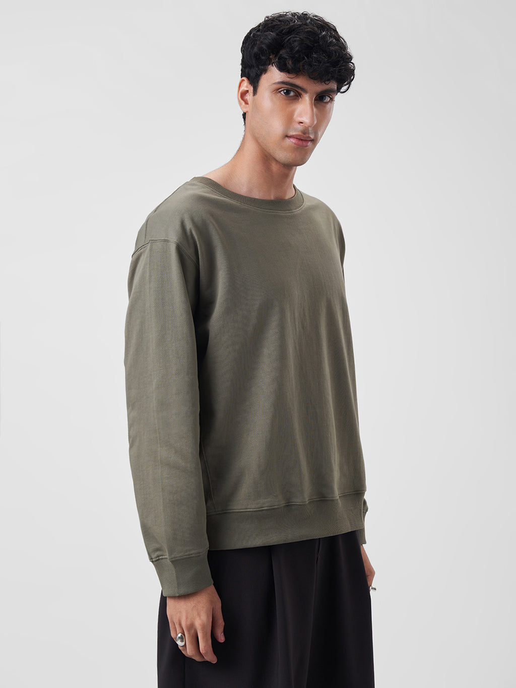 Mens Sweatshirt Dusty Olive