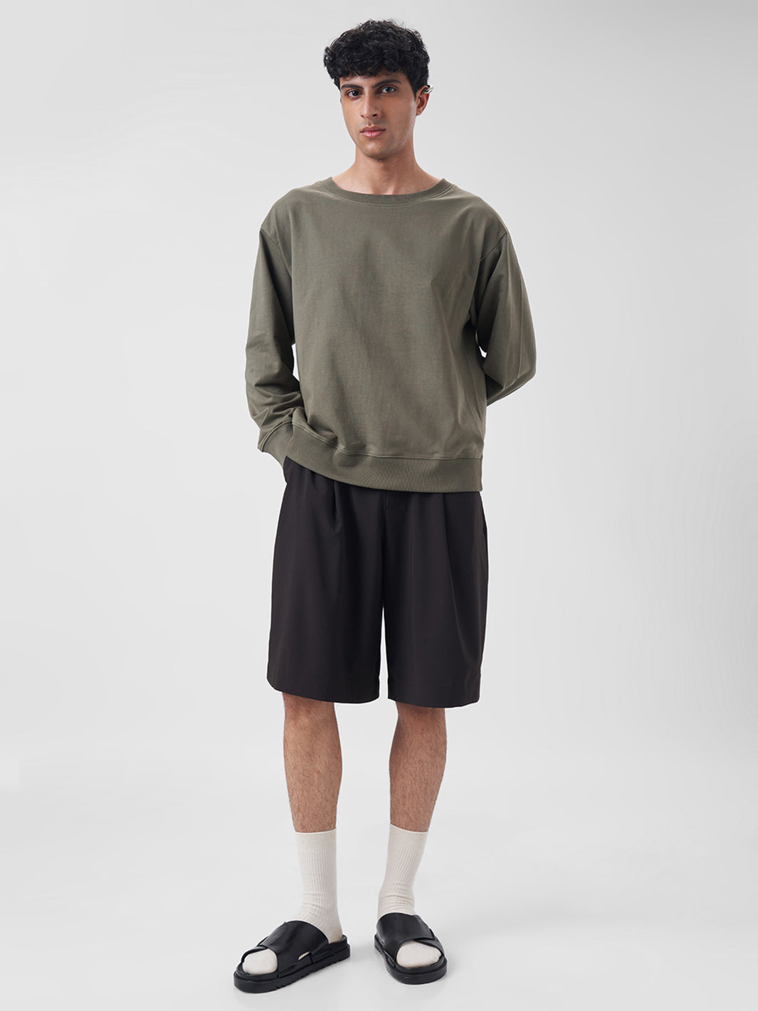 Mens Sweatshirt Dusty Olive