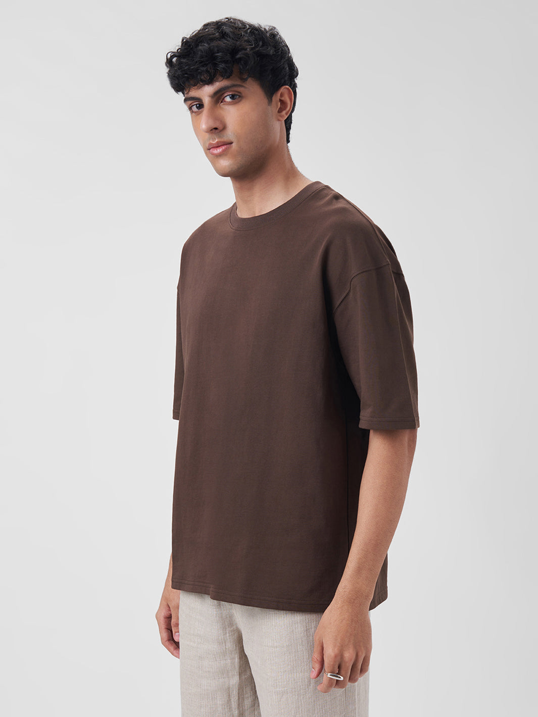 Mens Oversized T Shirt Chocolate Fudge