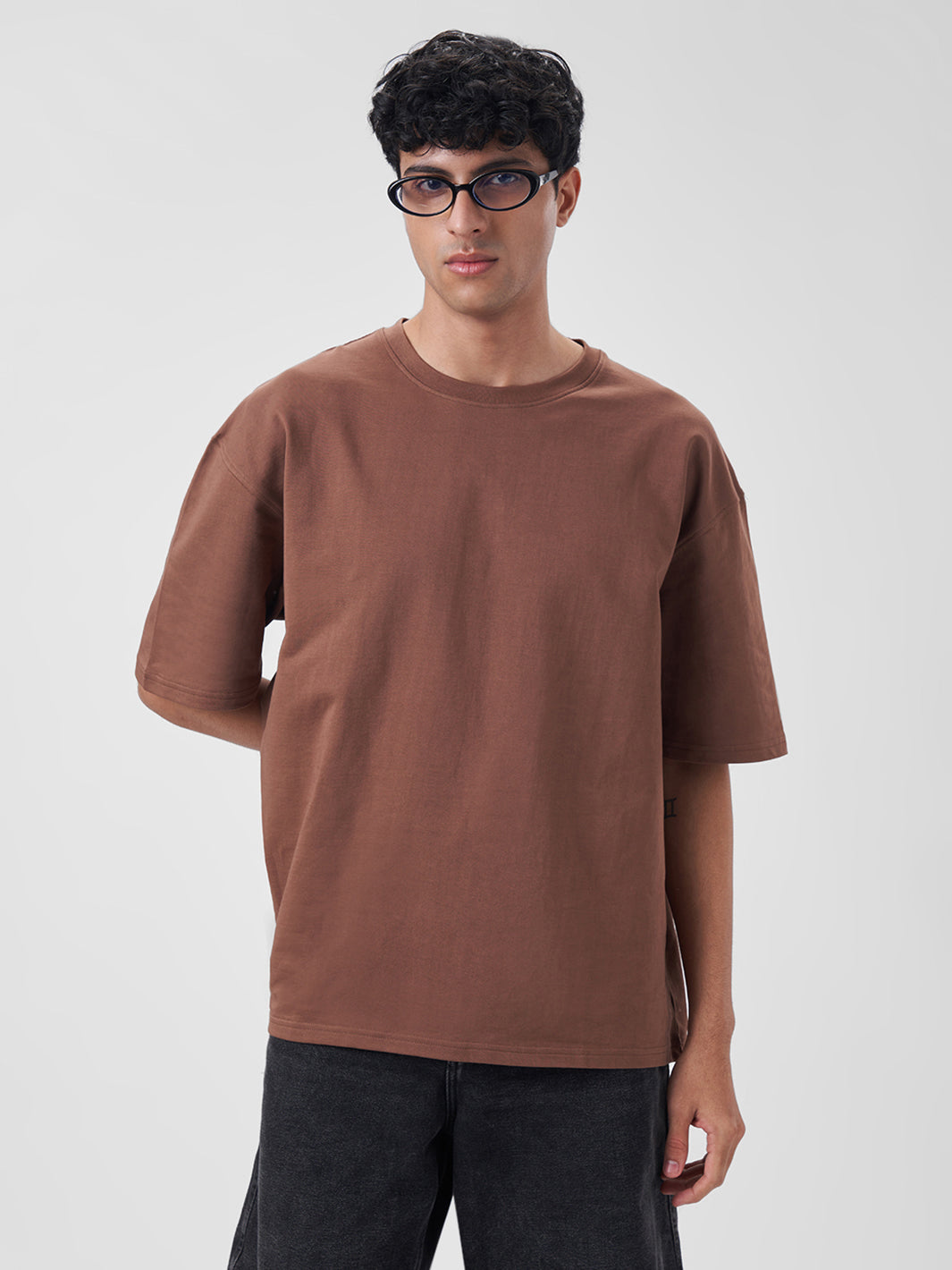 Mens Oversized T Shirt Mocha Latte