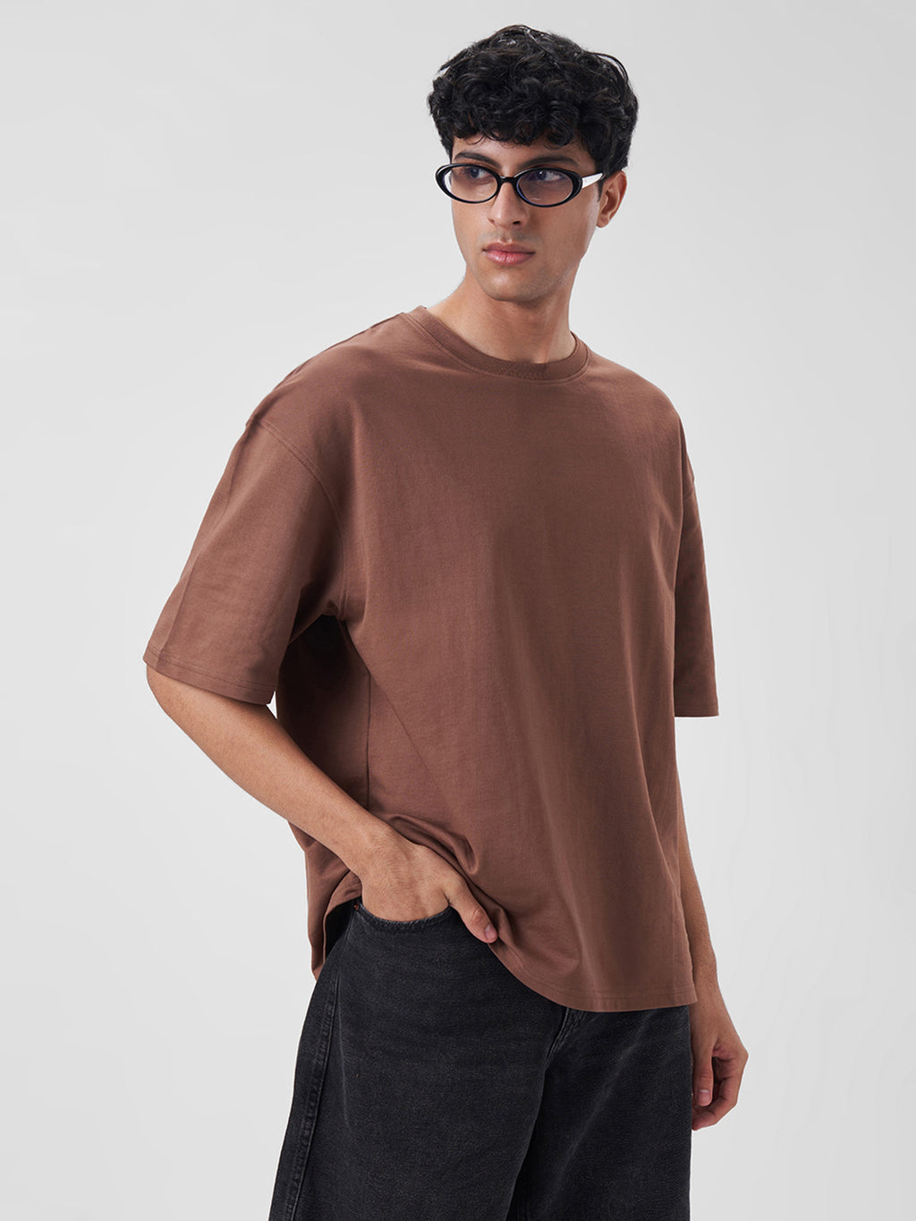 Mens Oversized T Shirt Mocha Latte