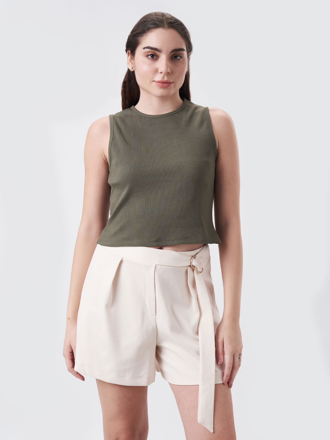 Womens Regular Tank Top Dusty Olive