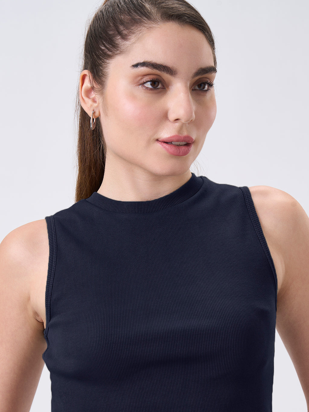 Womens Crop Tank Top Midnight Navy