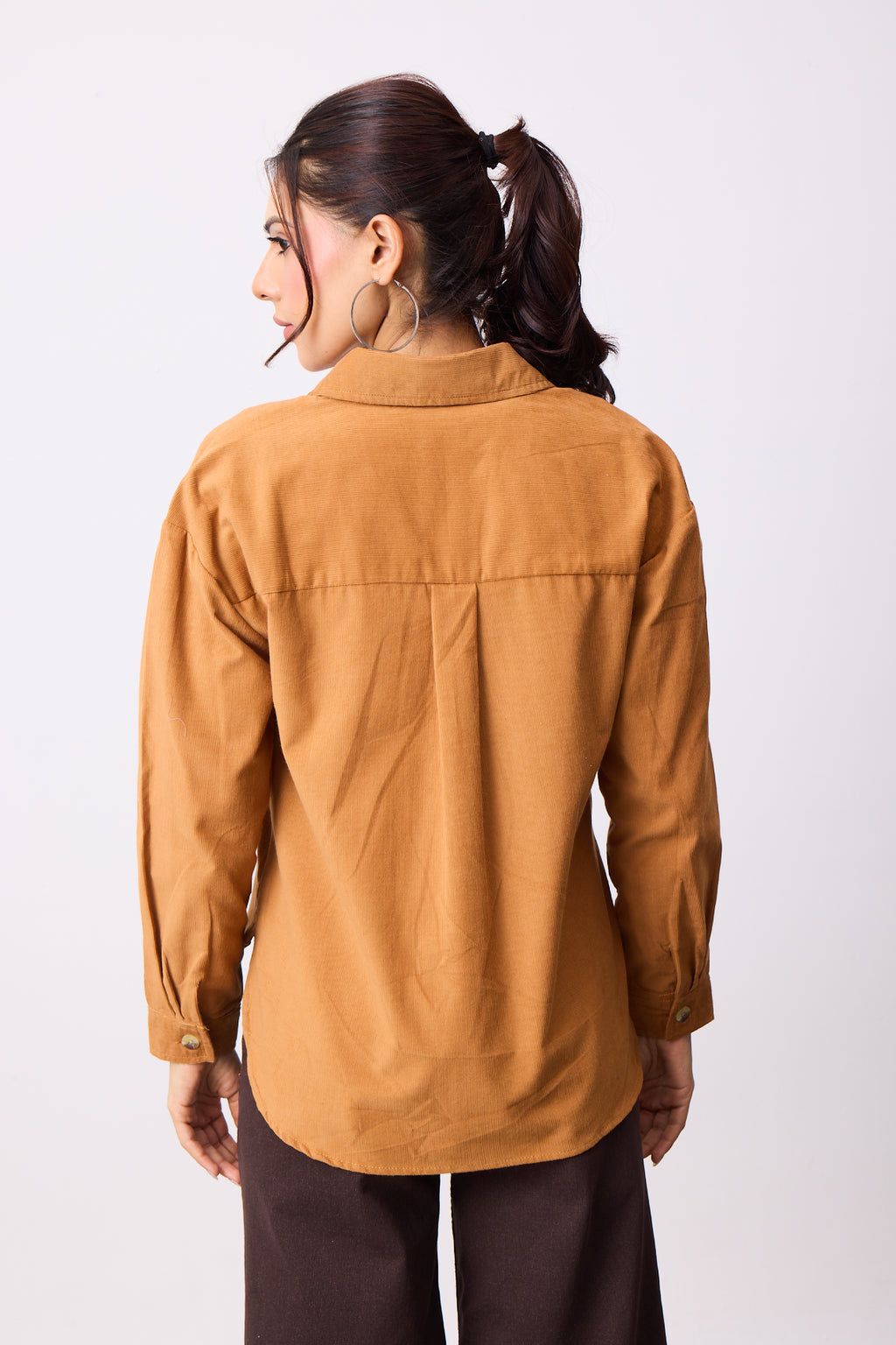 Womens Corduroy Shirt - Sahara Tan