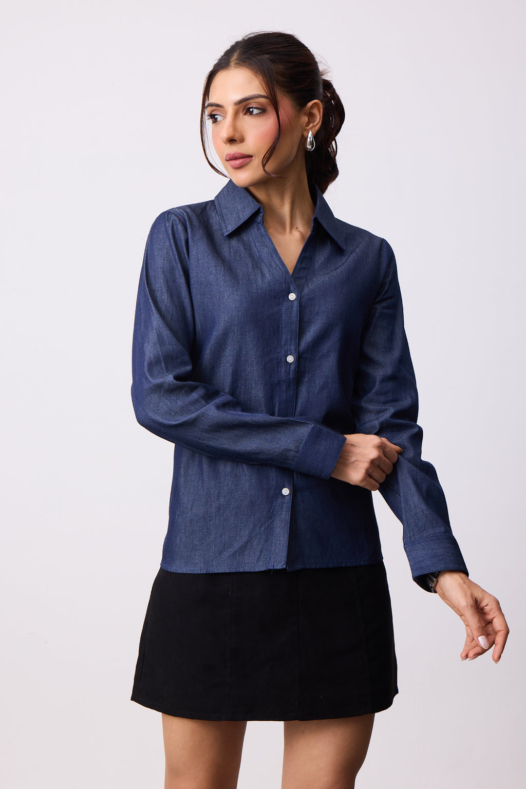 Womens Denim Shirt - Indigo Denim