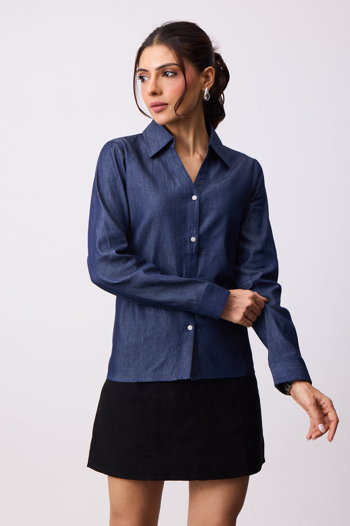 Womens Denim Shirt - Indigo Denim