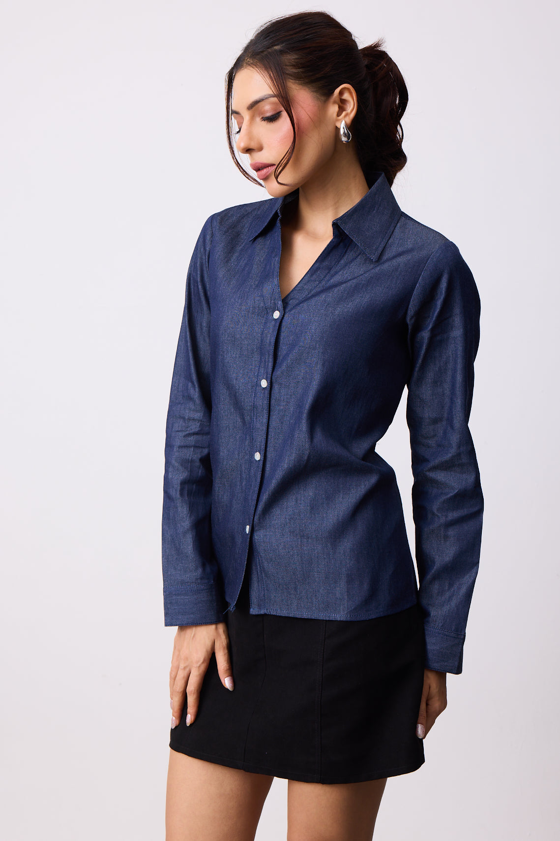 Womens Denim Shirt - Indigo Denim