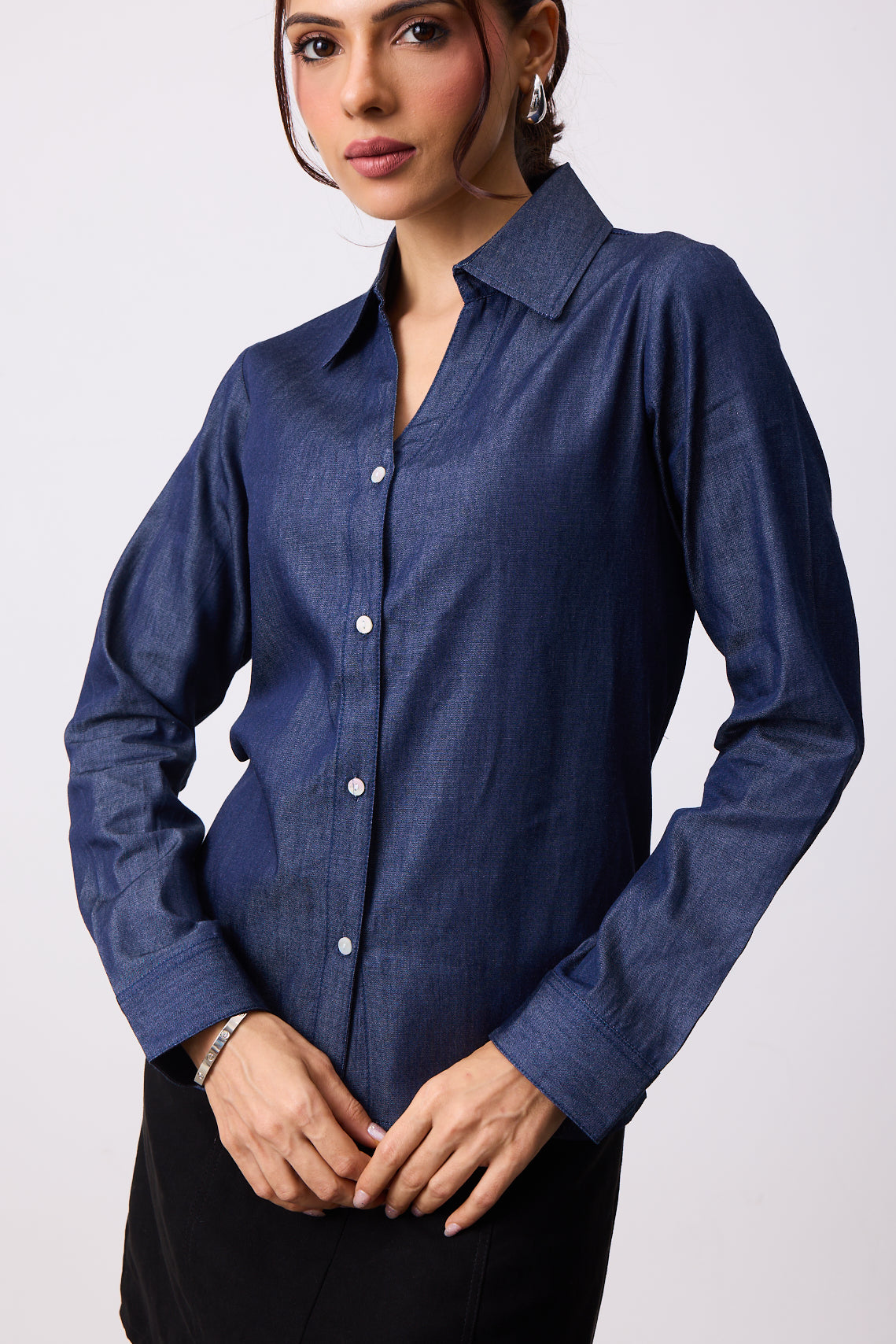 Womens Denim Shirt - Indigo Denim