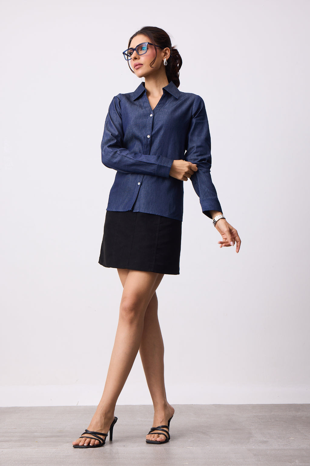 Womens Denim Shirt - Indigo Denim
