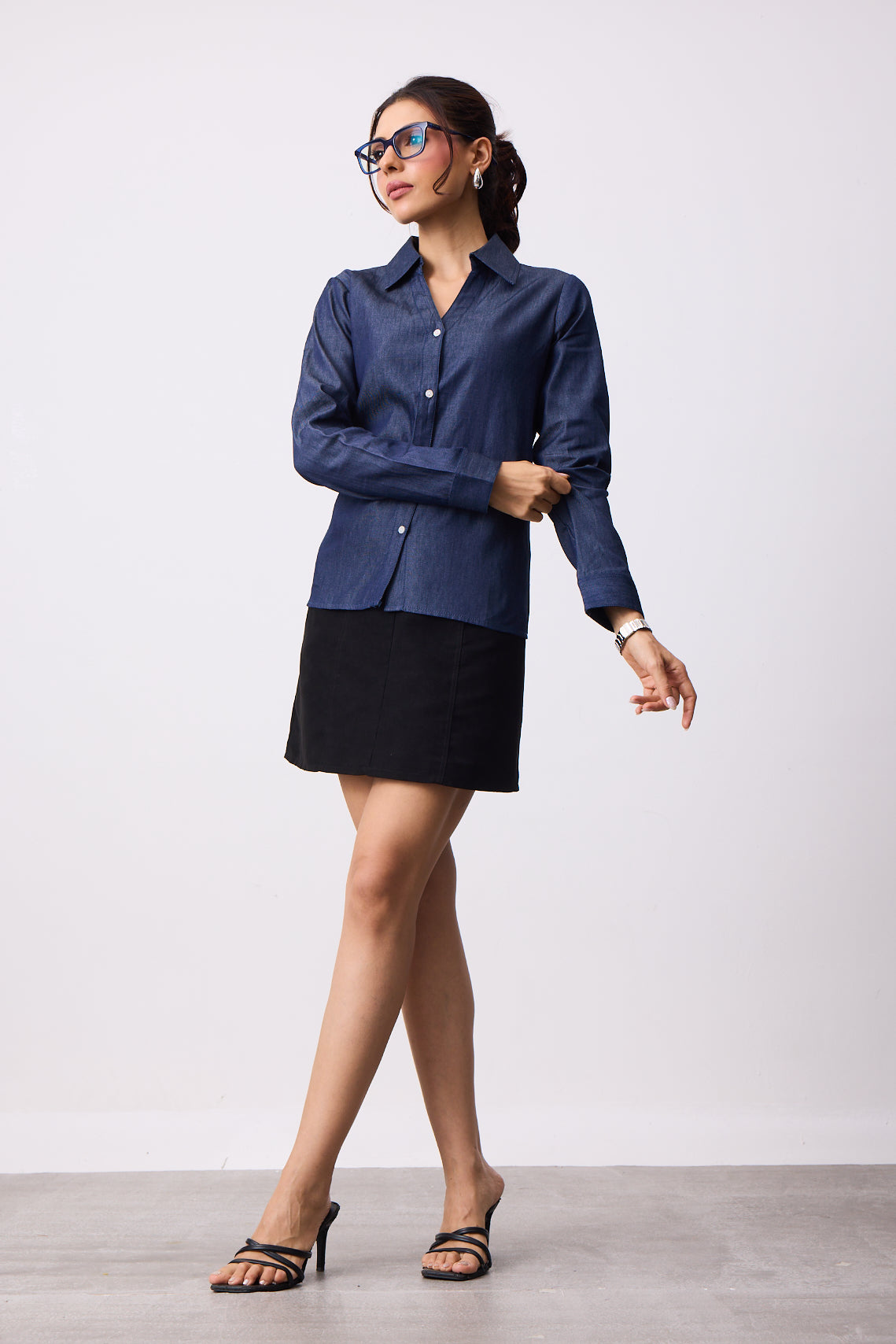 Womens Denim Shirt - Indigo Denim