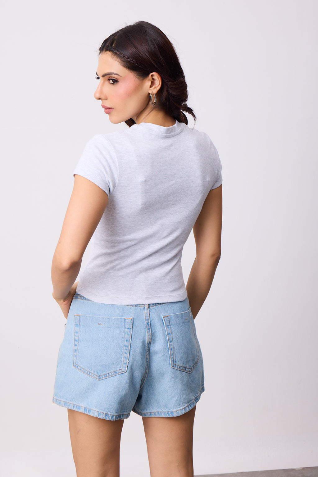 Womens Mini Tee - Grey Melange